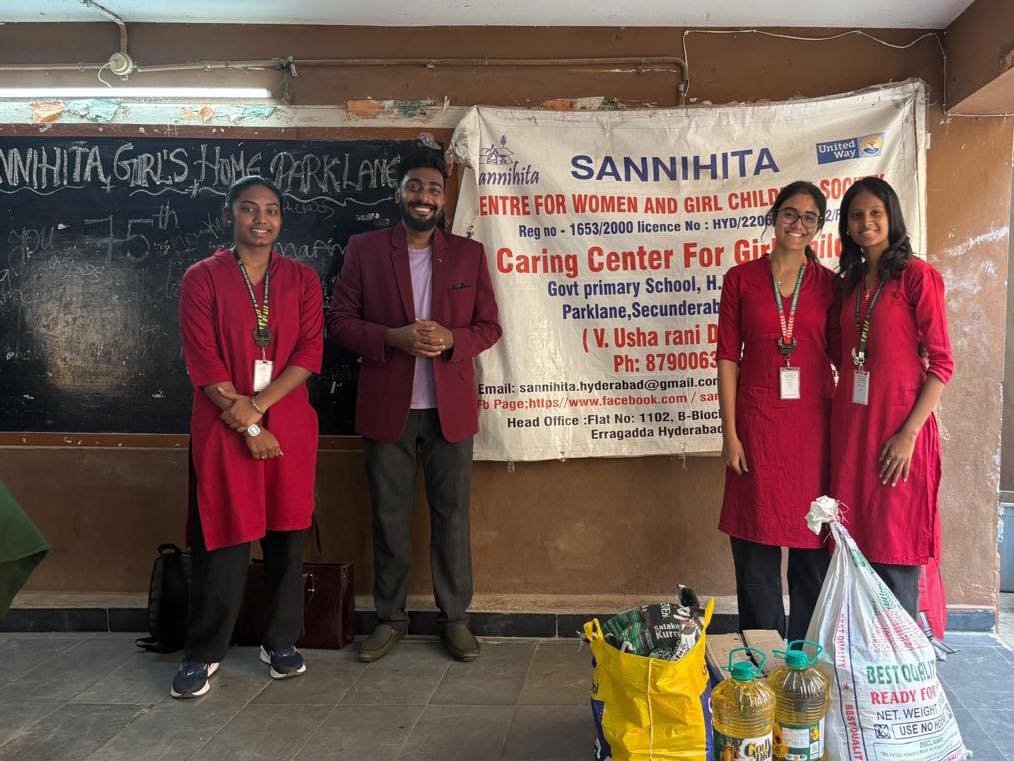 The Samaritan Transcend Sub-Club of COFEE, Department of Commerce, visited Sannihita Girls' Home