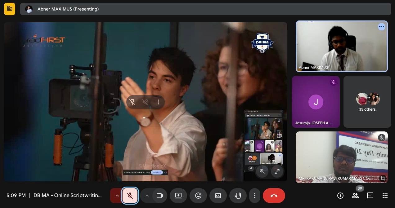 Online Script Writing Course in collaboration with DBIMA (Don Bosco International Media Academy), Paris.